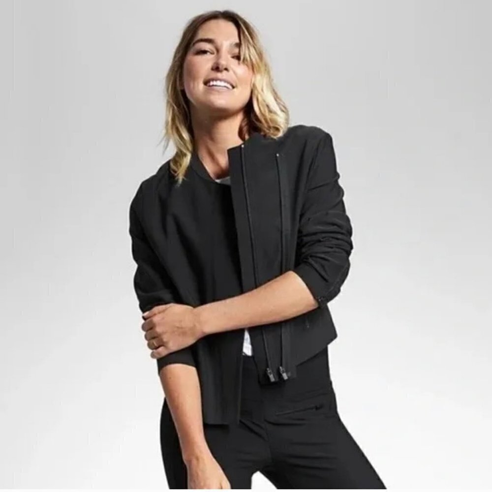 ATHLETA Stellar Blazer Asymmetrical Moto Jacket
